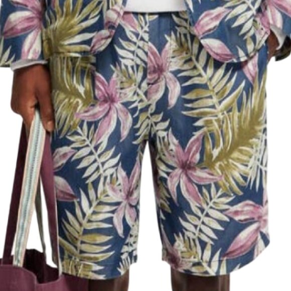 Scotch & Soda Other - Scotch & Soda Men's Floral Pleated Shorts in Blue Combo Size 34 NWT
